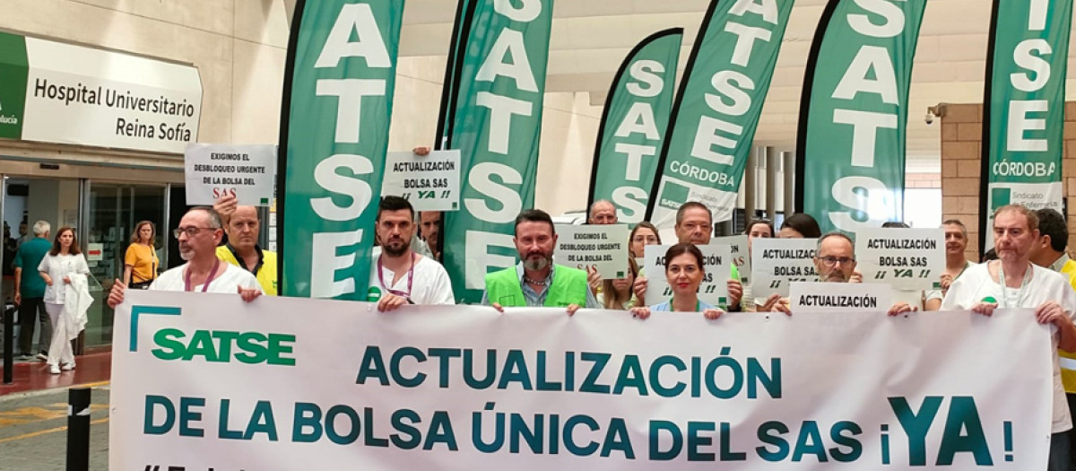 Protesta por la Bolsa del SAS en Cordoba en octubre de 2023