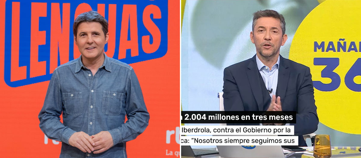 Jesús Cintora, presentador de Malas Lenguas, y Javier Ruiz, presentador de Mañaneros 360