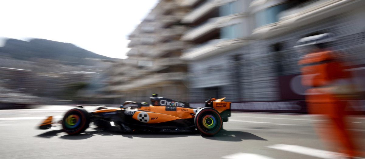 Lando Norris en el circuito de Mónaco