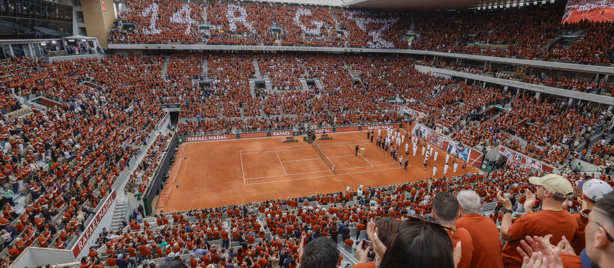 Así lució este domingo la Philippe Chatrier para despedir a Nadal