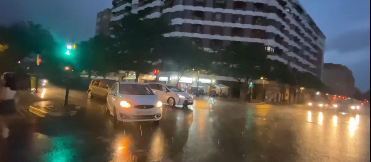Lluvia en la ciudad de Valencia.