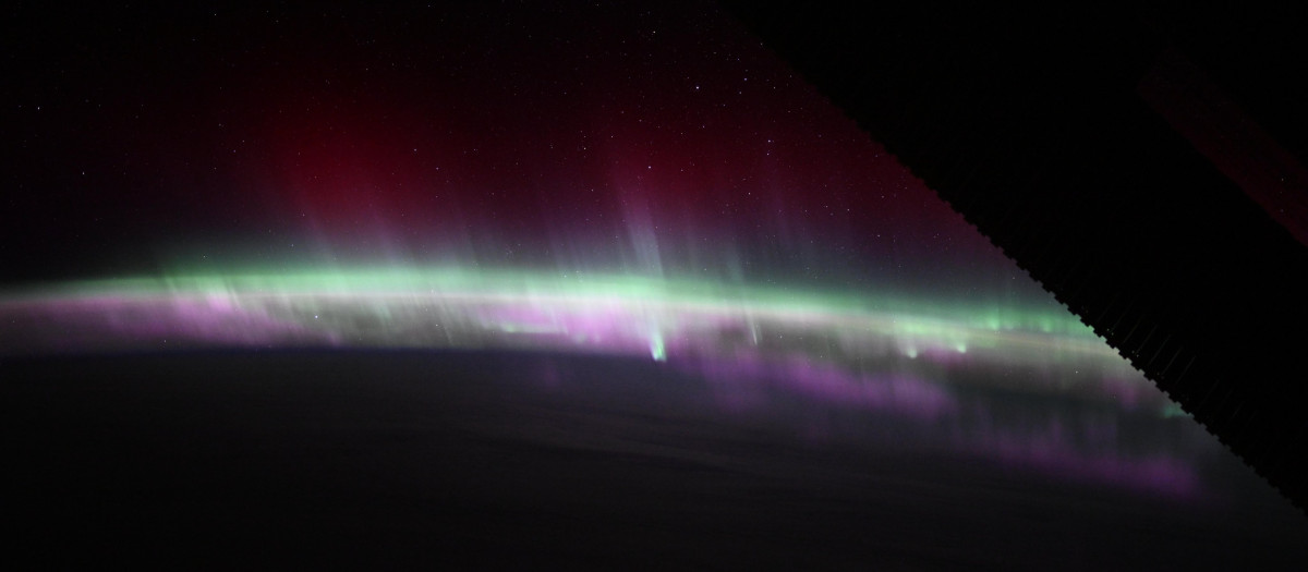 Aurora boreal captada por la astronauta Nichole Mayers