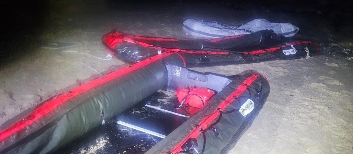 Embarcaciones semirrígidas intervenidas en Tarifa.