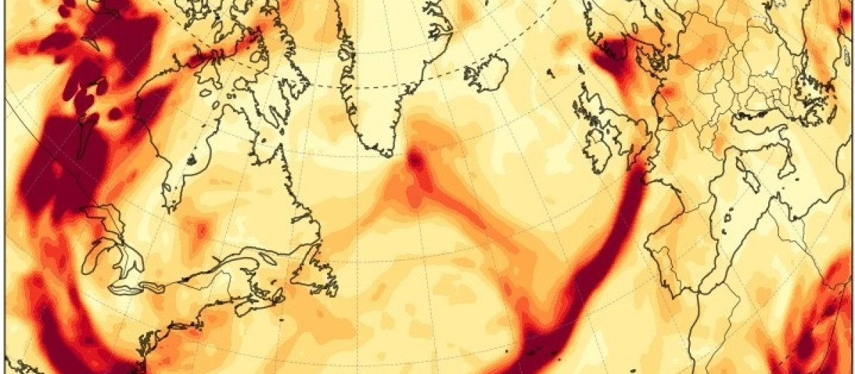 Análisis de la profundidad óptica total de aerosoles a 550 nm en la región del Atlántico Norte