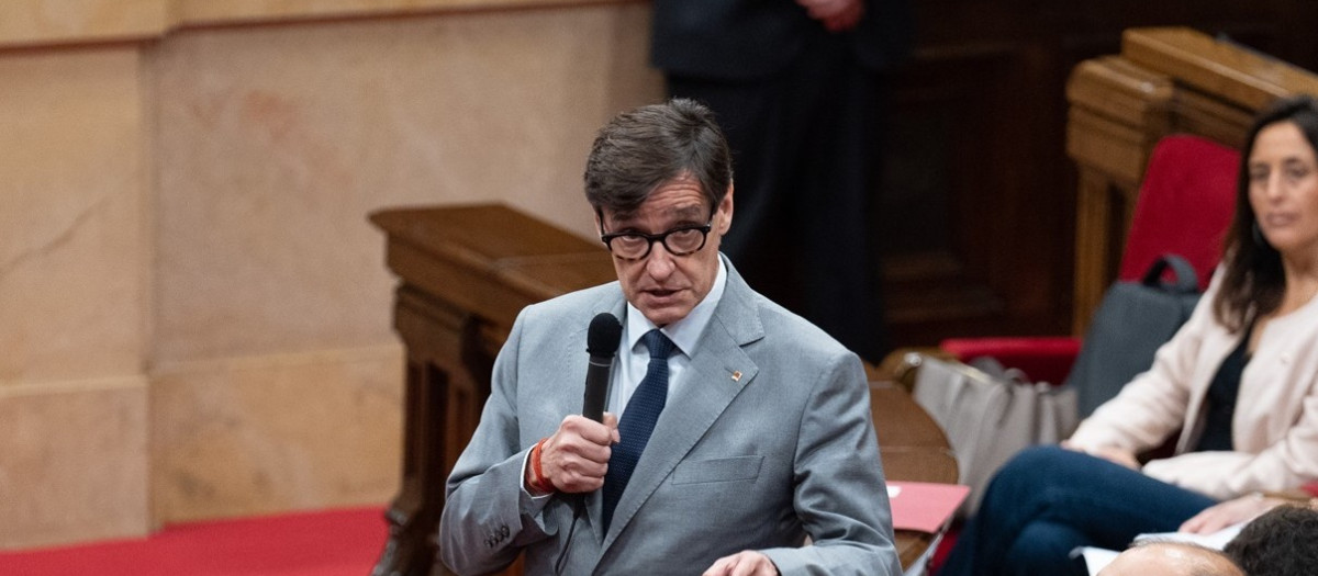 El presidente catalán, Salvador Illa, este miércoles en el Parlament