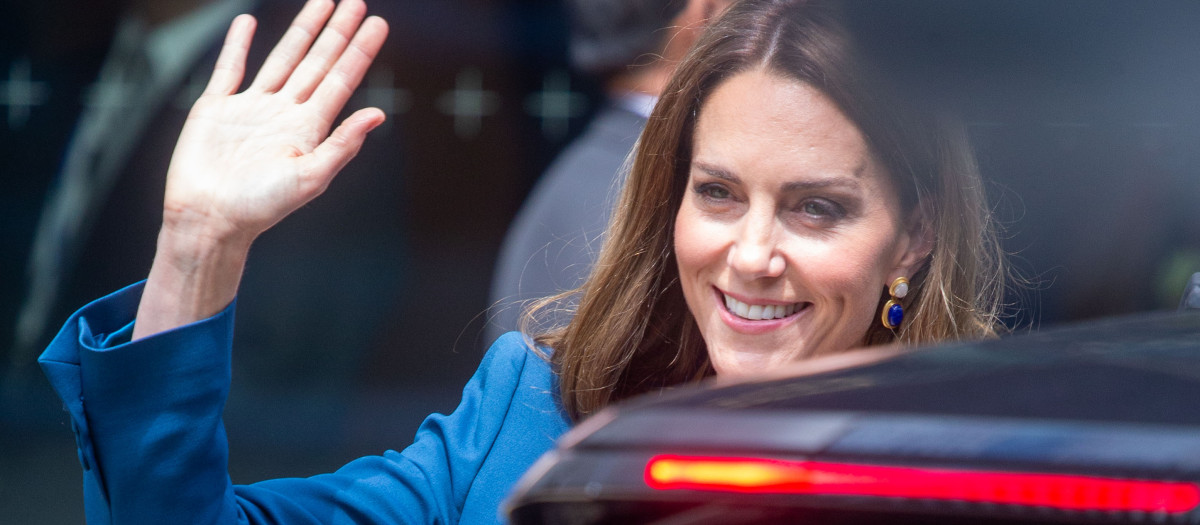 Princess Kate Middleton of Wales leaving V&A East Storehouse in Hackney Wick after a visit.
