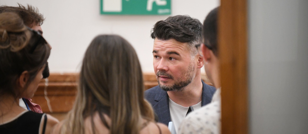 El diputado de ERC, Gabriel Rufián, en el Congreso de los Diputados este martes