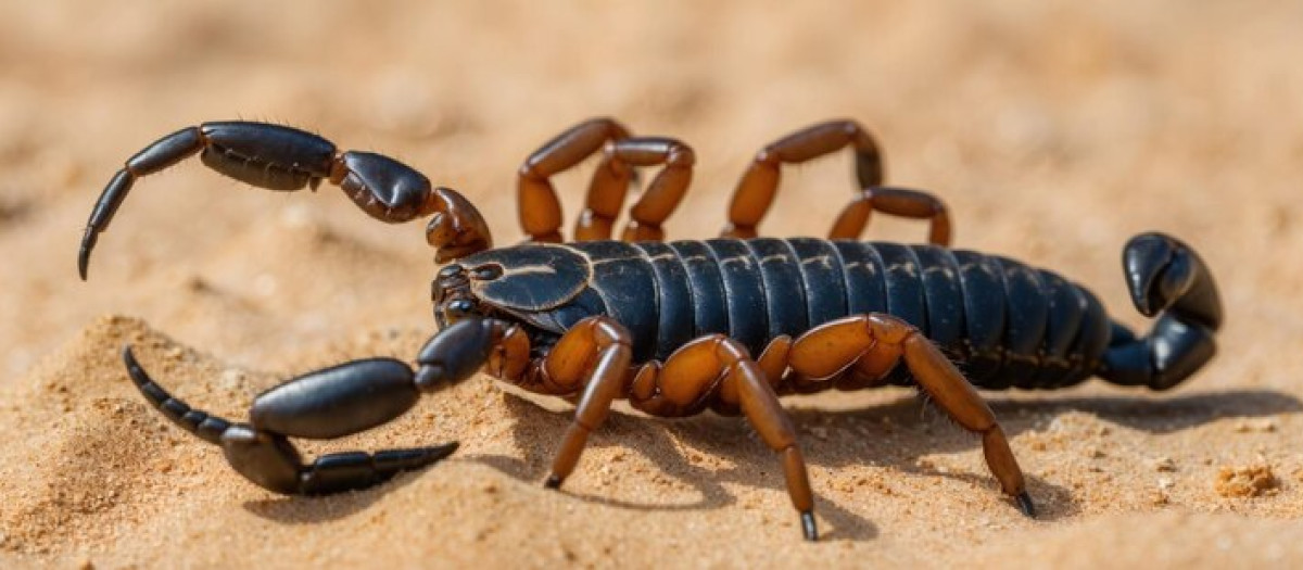 Ilustración de un escorpión en el desierto