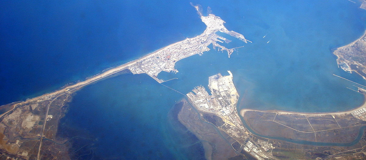 Vista aérea de la Bahía de Cádiz