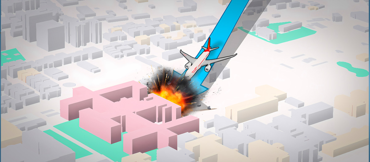 Ilustración del accidente del vuelo de Air India