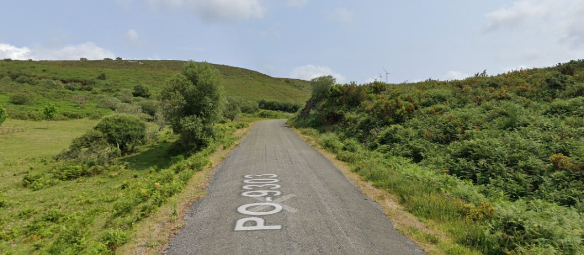 Pista forestal de la sierra de O Fabeiro donde fue encontrado el ciclista