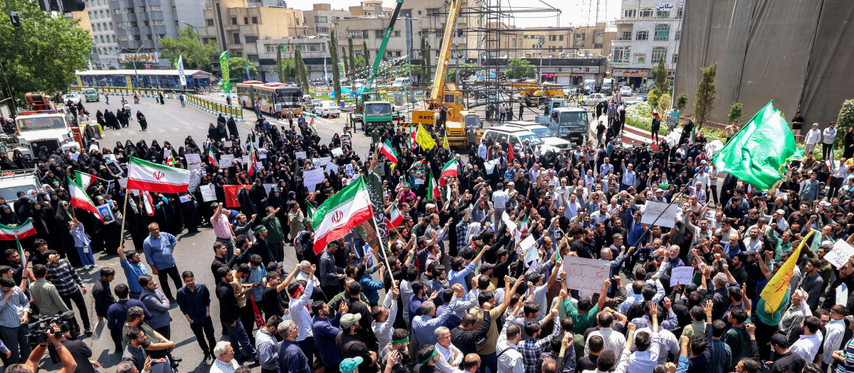 Protestas a favor de Irán en Teherán