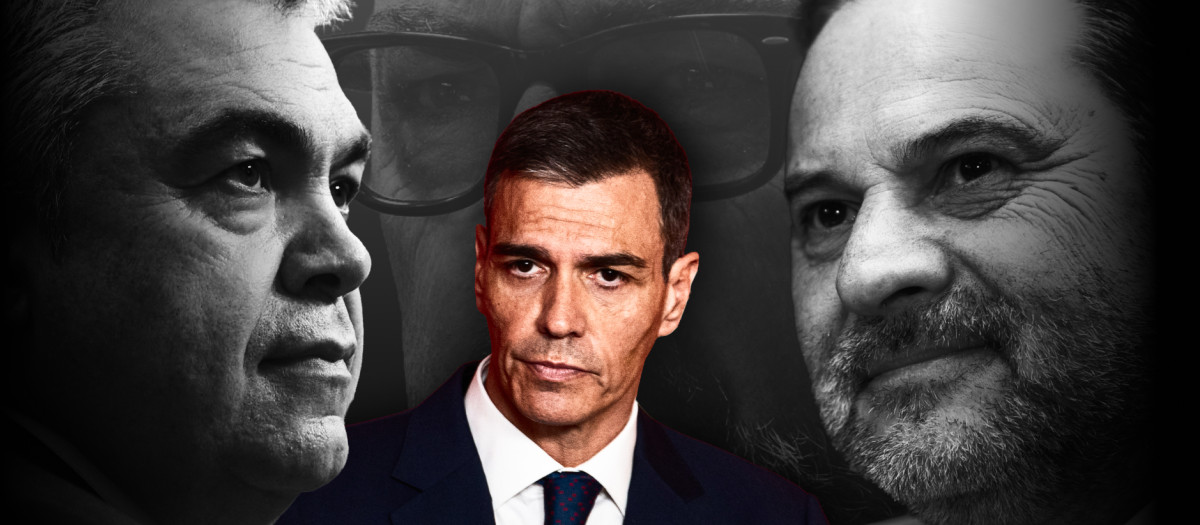 Santos Cerdán, Pedro Sánchez y Jose Luis Ábalos