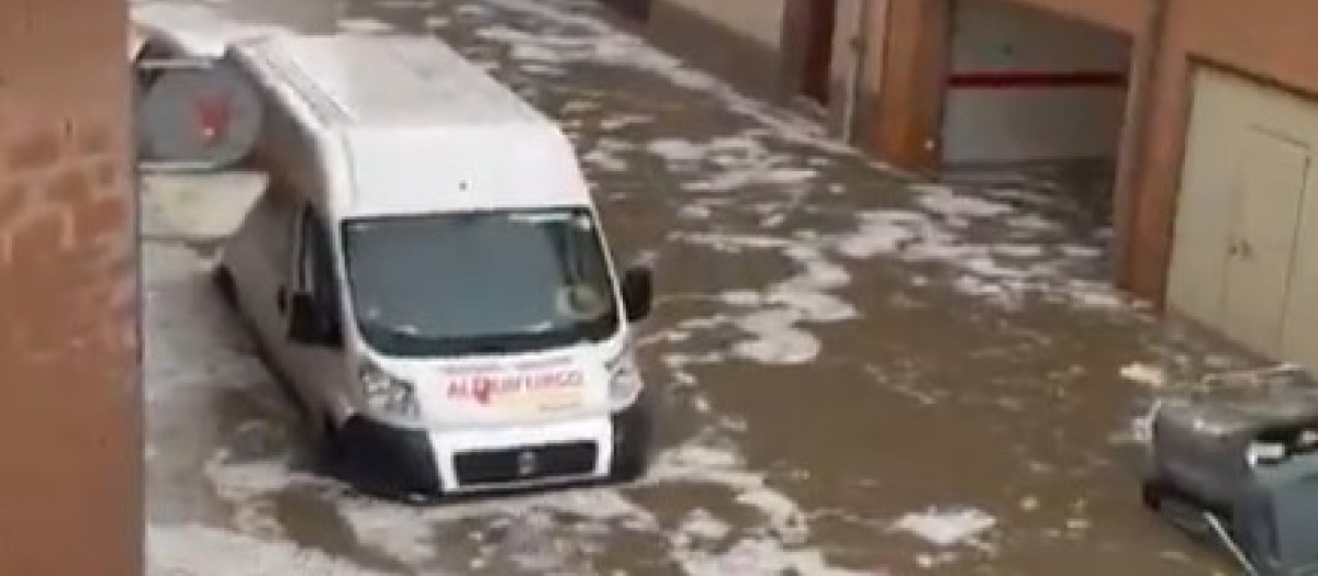 Las calles inundadas de La Roda, en Albacete