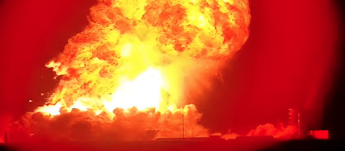 Momento en el que la nave Starship ha explotado, provocando una inmensa bola gigante de fuego