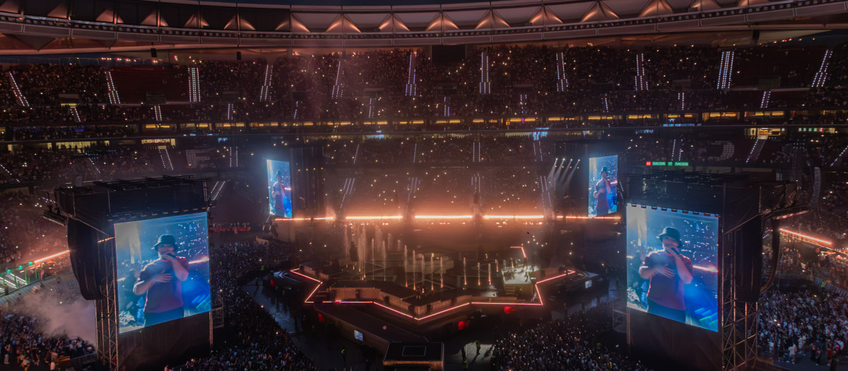 Vista general durante el concierto del cantante Dellafuente, en el Estadio Riyadh Air Metropolitano, a 20 de junio de 2025
