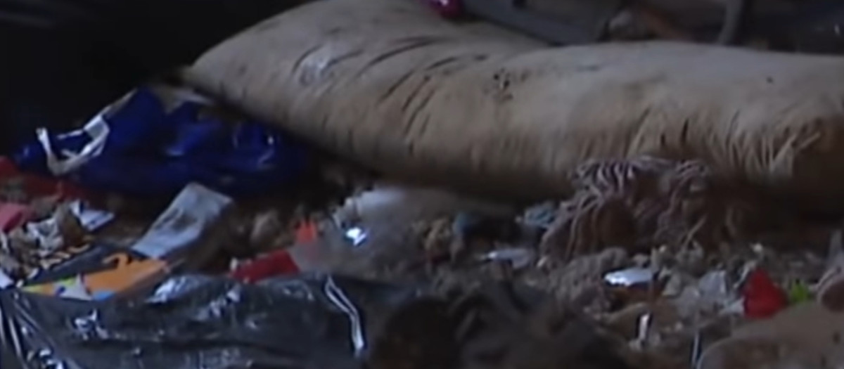 Así se encontró una de las estancias de la casa: con basura acumulada