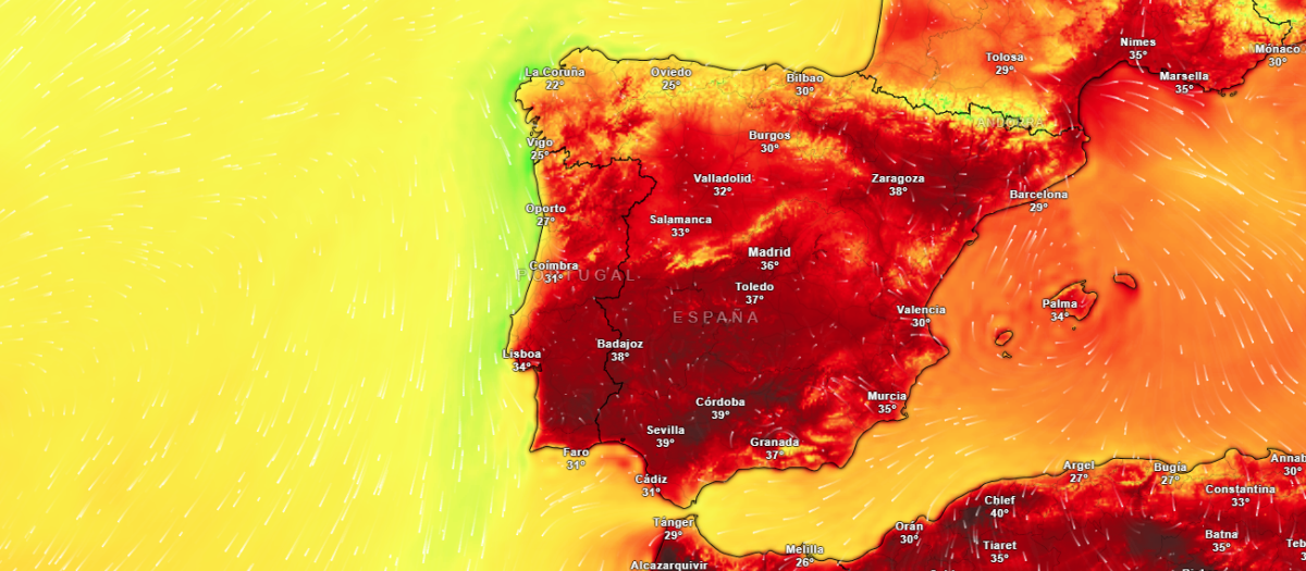 Temperaturas previstas para este viernes  las 16.00