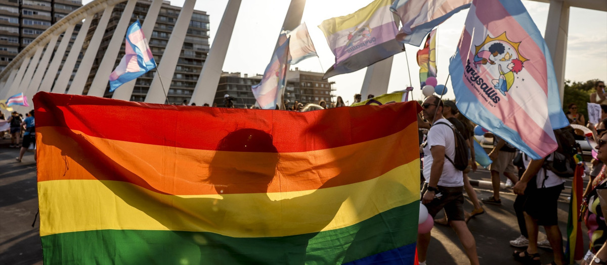 Cientos de personas durante la manifestación del Orgullo LGTBI+, a 28 de junio de 2025
