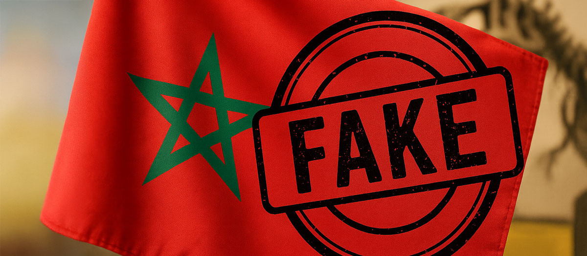 Montaje de la bandera de Marruecos