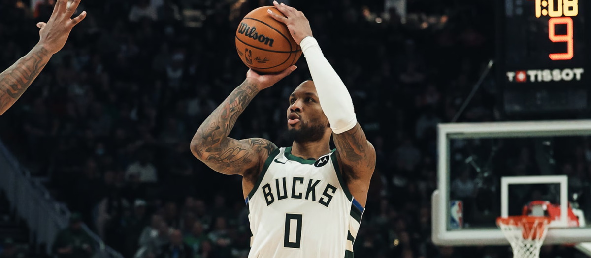 Damian Lillard, en un partido con los Milwaukee Bucks