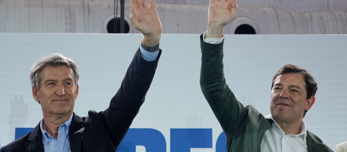 Alberto Núñez Feijóo, en Valladolid, con Alfonso Fernández Mañueco