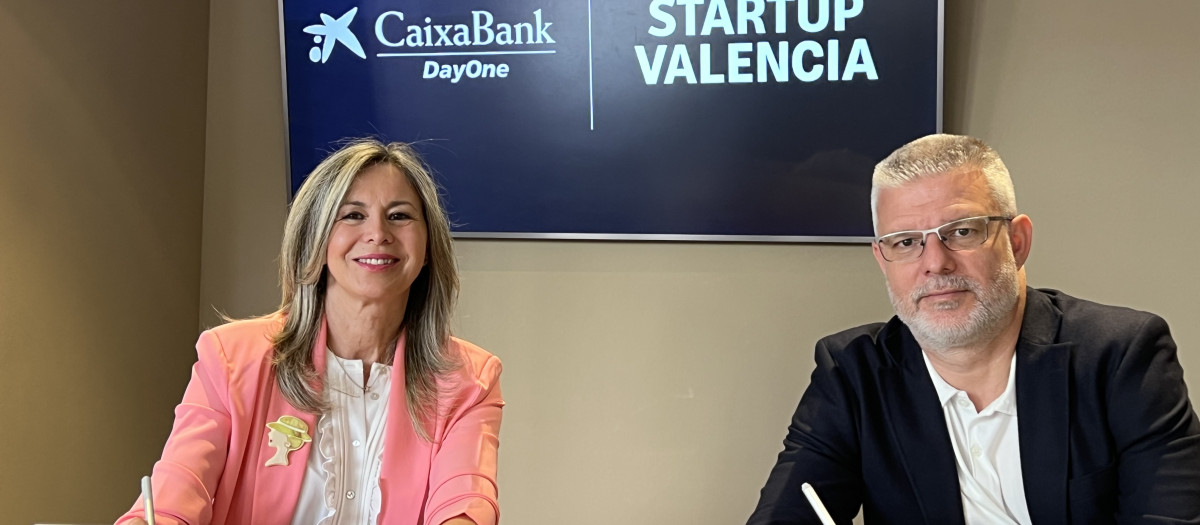 Imagen del acuerdo entre CaixaBank y Startup Valencia para impulsar el ecosistema innovador valenciano