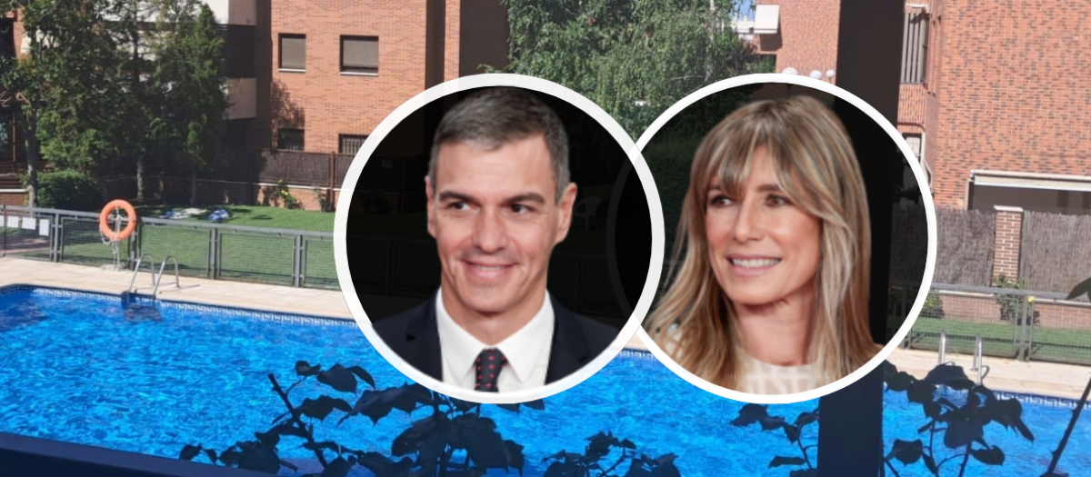 Imagen de la piscina de la urbanización donde vivieron Begoña Gómez y Pedro Sánchez