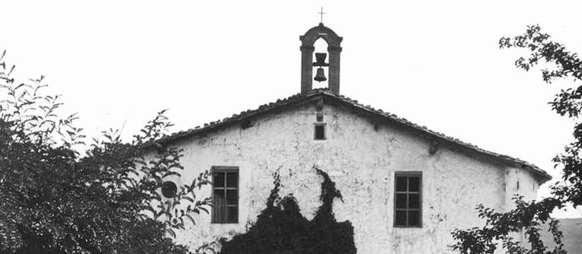 Fotografía histórica de 1912 de la masía de Verntallat, en Gerona