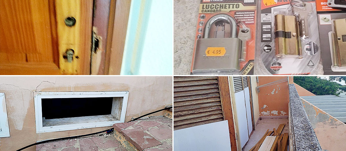 Imágenes de los efectos y enseres de unos okupas en una casa de Valencia.