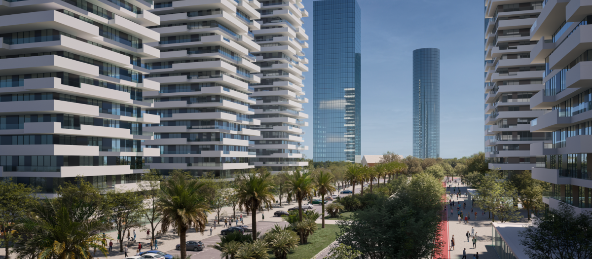 Imagen del futuro barrio que se construirá en el PAI del Grao de Valencia.