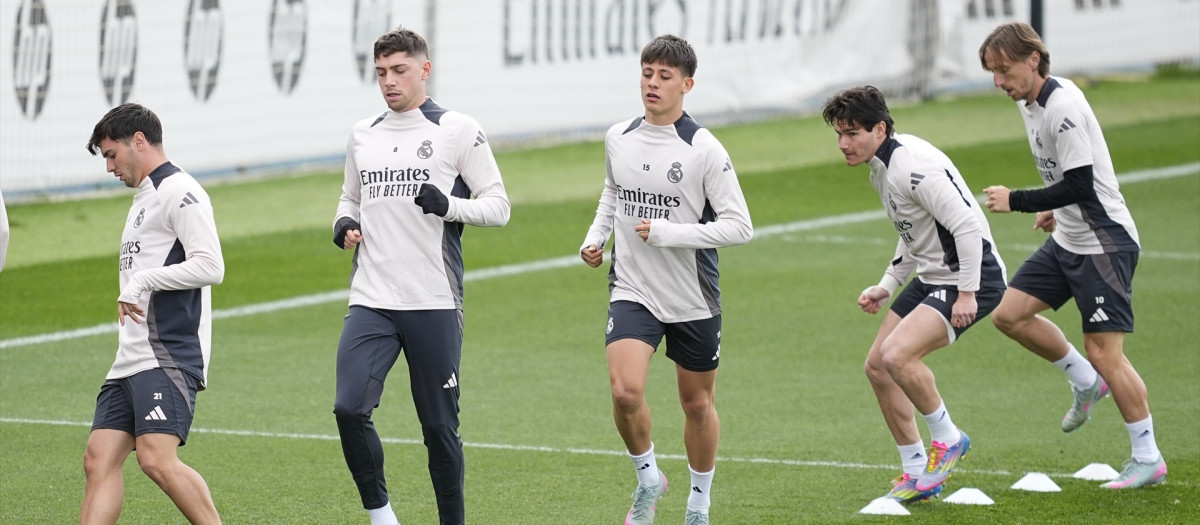 Entrenamiento del Real Madrid en Valdebebas