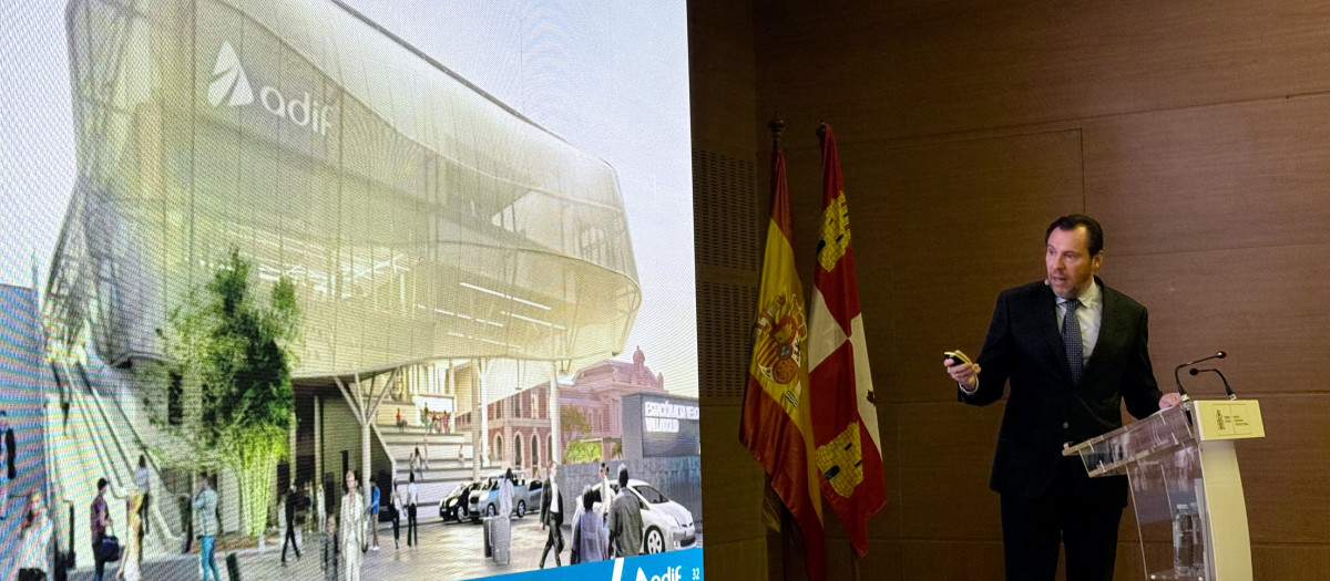 El ministro de Transportes, Óscar Puente, presenta el proyecto de la nueva estación de tren de Valladolid Campo Grande