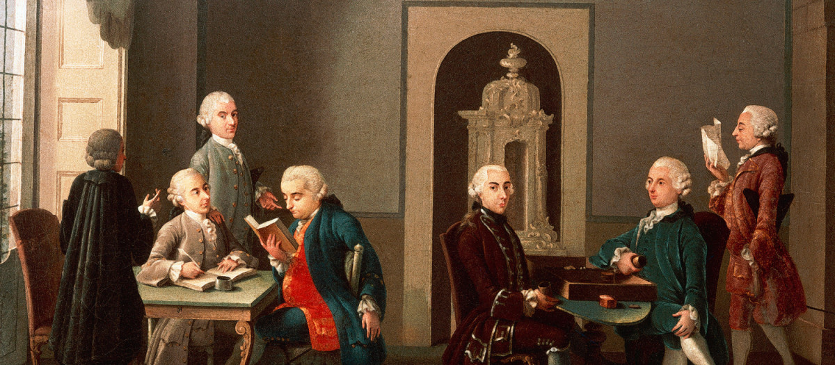 Los miembros de la Accademia dei Pugni milanesa