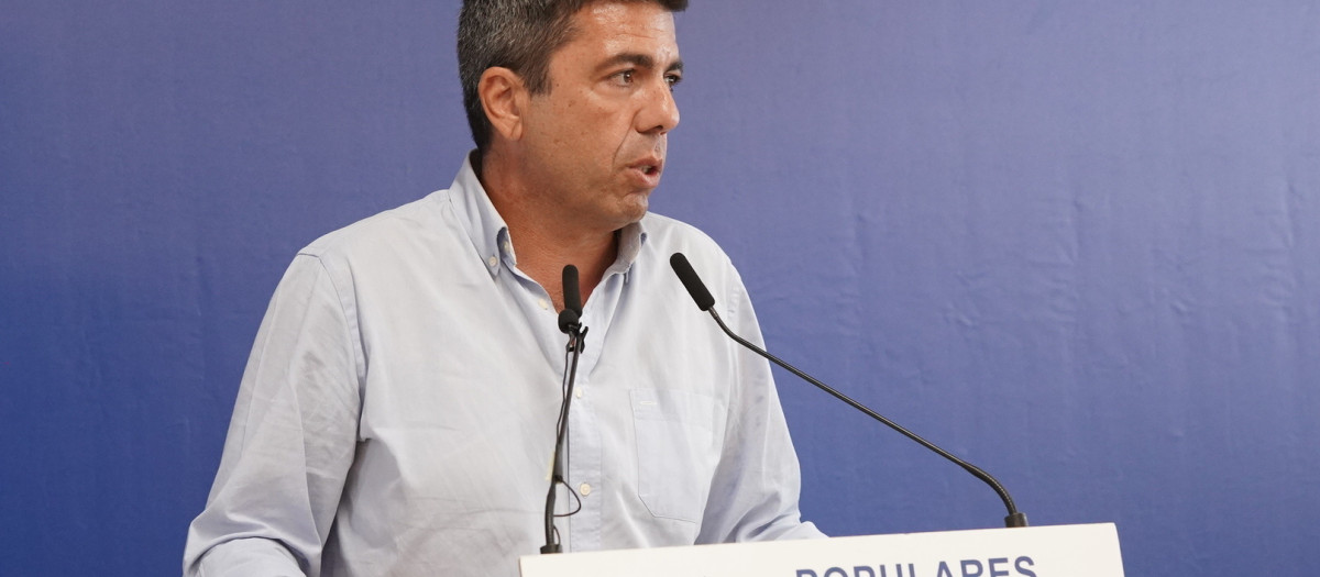 Imagen del presidente de la Generalitat, Carlos Mazón, tomada en un acto en Alicante