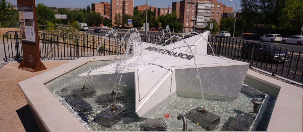 Fuente con forma de estrella de Madrid