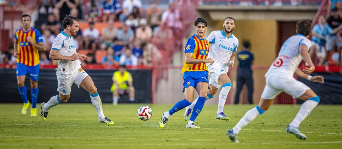 Imagen del partido del Valencia CF contra el Olympique de Marsella