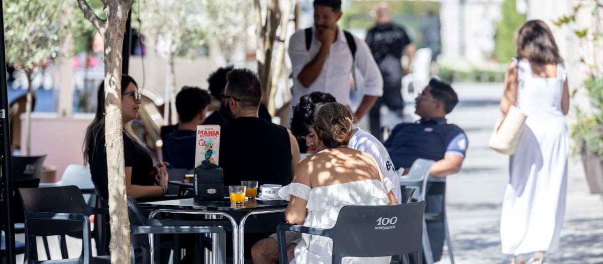 Terraza de un bar en Madrid