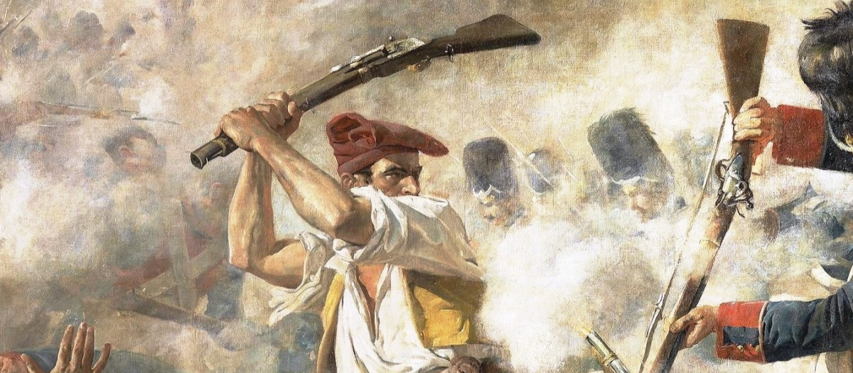 Detalle del cuadro 'El gran día de Gerona', de César Álvarez Dumont (c. 1890)