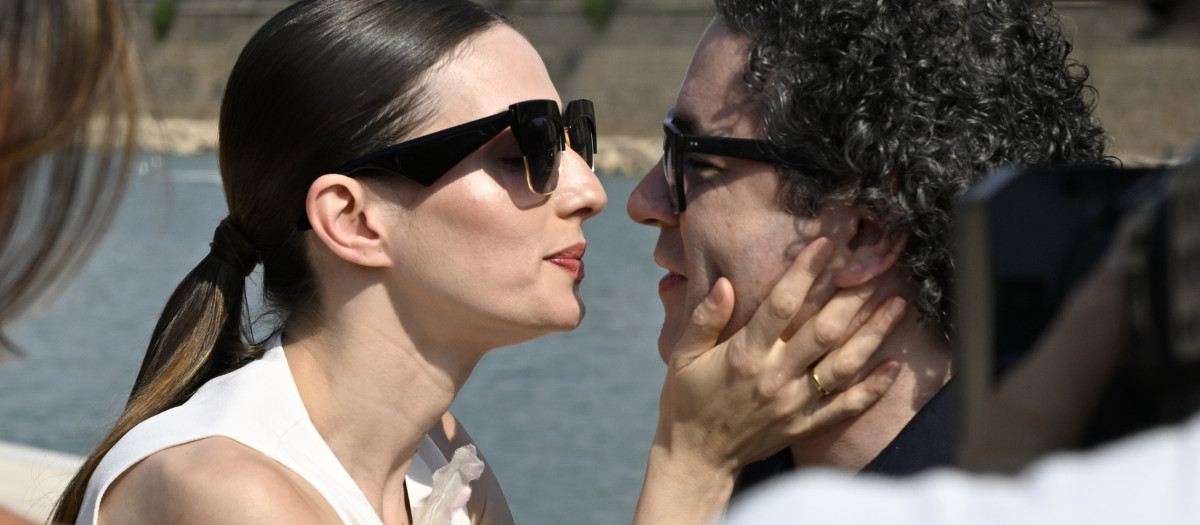 Actress Maria Valverde and Gustavo Dudamel at photocall for premiere film El canto de las manos during Atlantida Film Festival in Mallorca on Sudany, 3 Augost 2025.
