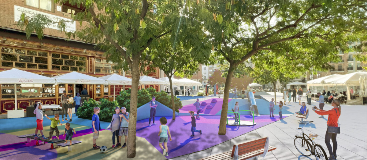 La plaza de Salvador Dalí contará con nuevo mobiliario urbano y diversas áreas infantiles