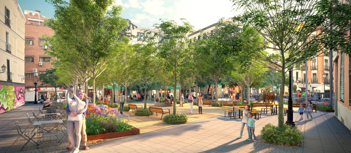 Recreación de la plaza del Rastrillo y su entorno