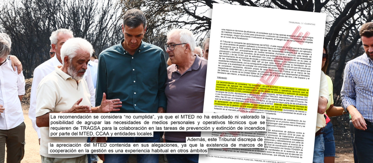 Pedro Sánchez en su visita a las zonas afectadas y el informe del Tribunal de Cuentas