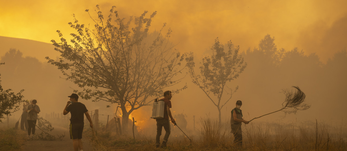 Los megaincendios que se han desatado este verano en Galicia, al norte de España, han dejado imágenes dantescas de la lucha contra las llamas