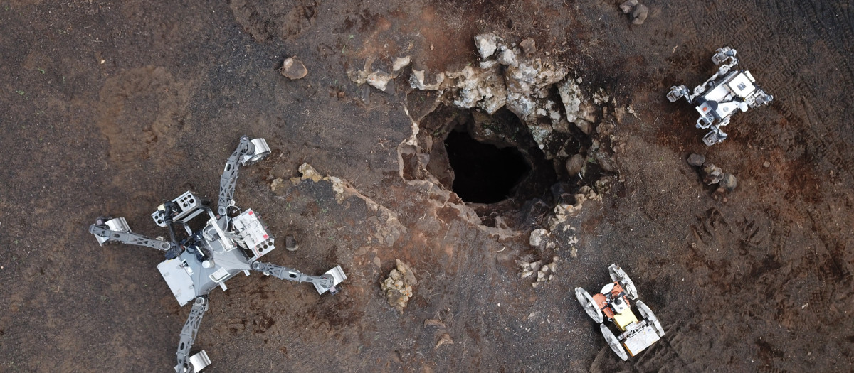 Robots autónomos utilizados en Lanzarote ara investigar tubos de lava ocultos en la Luna