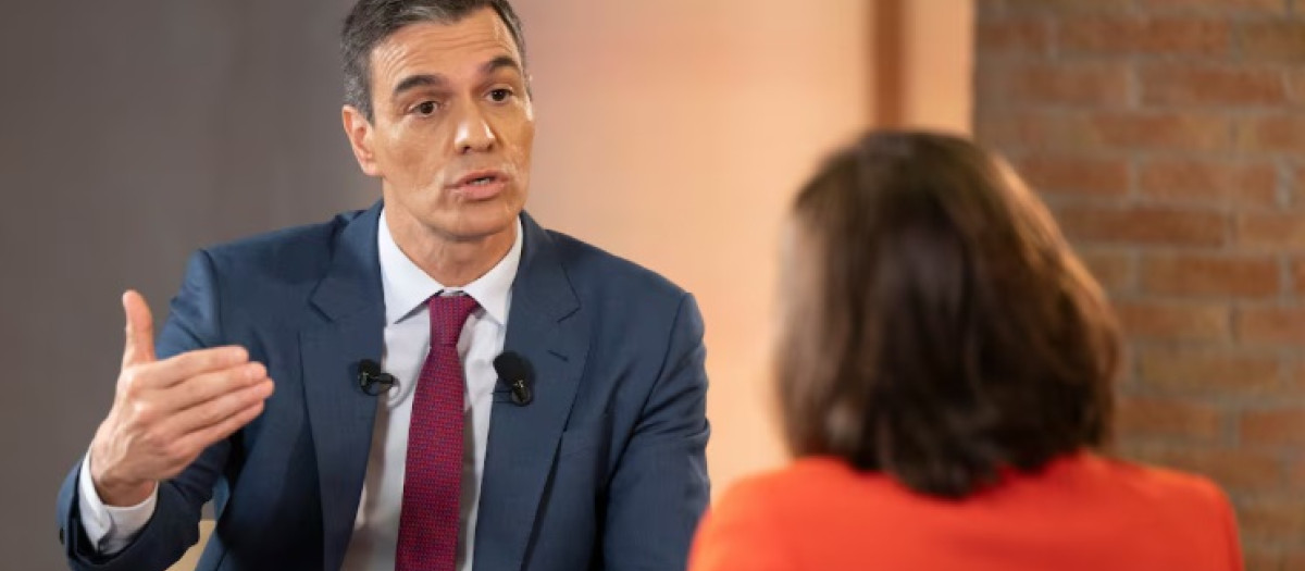 Pedro Sánchez y Pepa Bueno, en una entrevista anterior