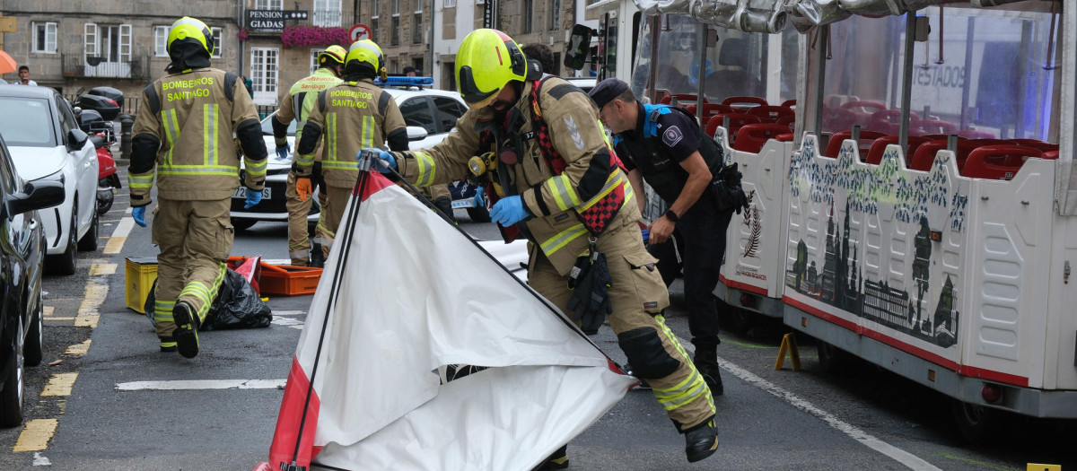 Imagen del fatal accidente sucedido en Santiago de Compostela