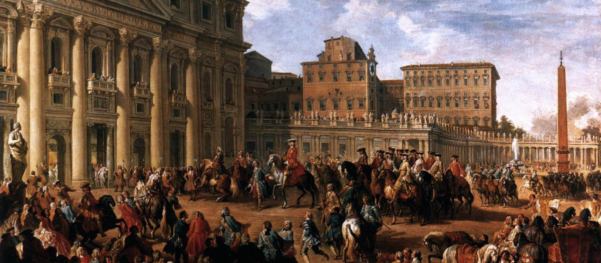 Visita de Carlos III a la basílica de San Pedro en Roma cuando era rey de Nápoles