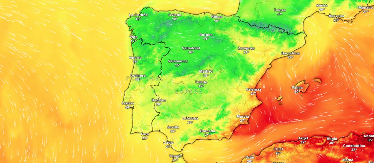 Temperaturas para este lunes