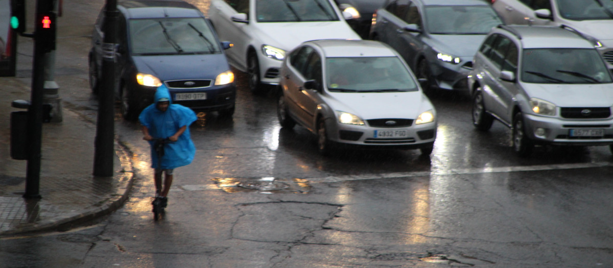 Día de lluvia en la ciudad de Valencia.